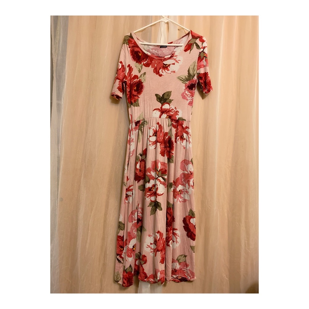 Rose Print Maxi Dress